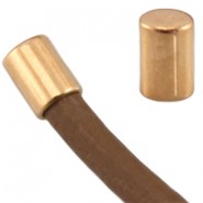 DQ metal end cap tube shape for 3mm cord Rosegold